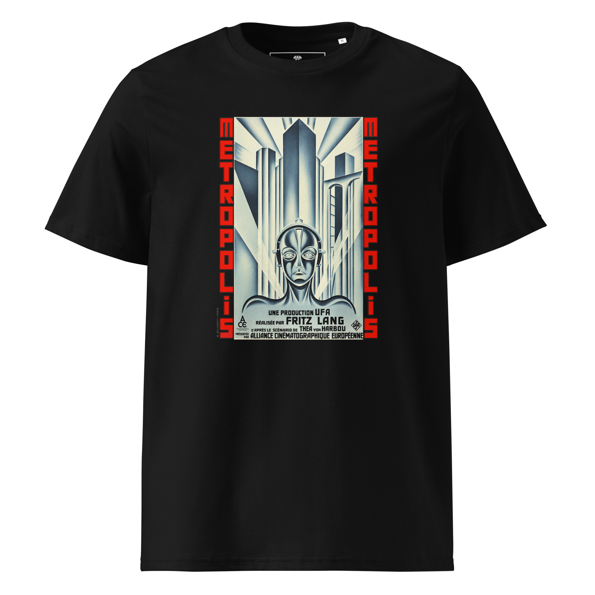 Metropolis T-Shirt mit dem seltenen Filmplakat von Boris Bilinsky (1927) in Schwarz.