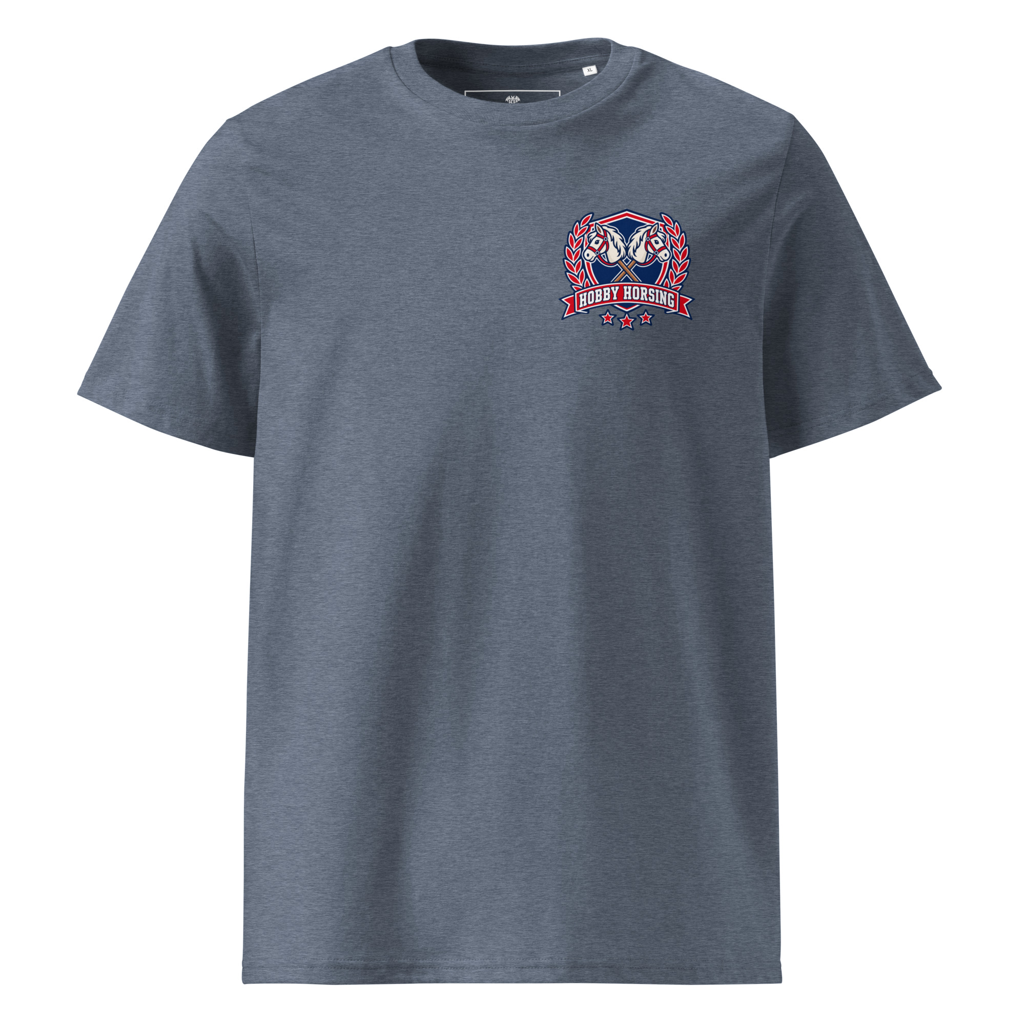 Hobby Horsing T-Shirt im Vintage Athletic Style in Heather Blue