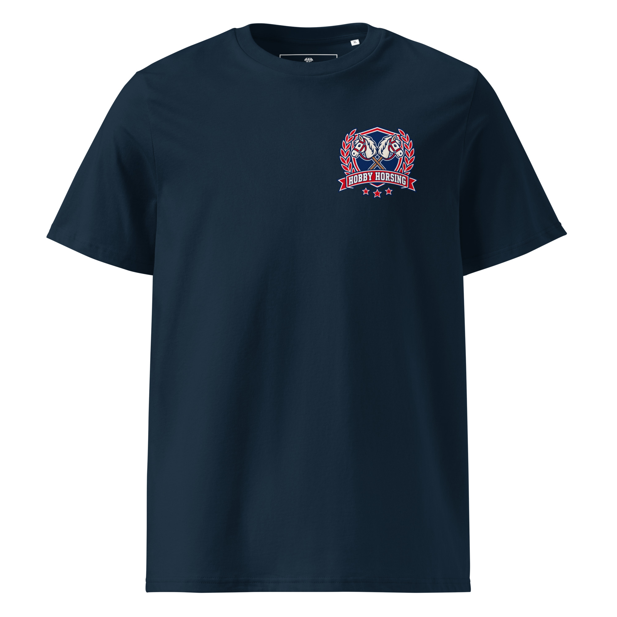Hobby Horsing T-Shirt im Vintage Athletic Style in Navy Blau