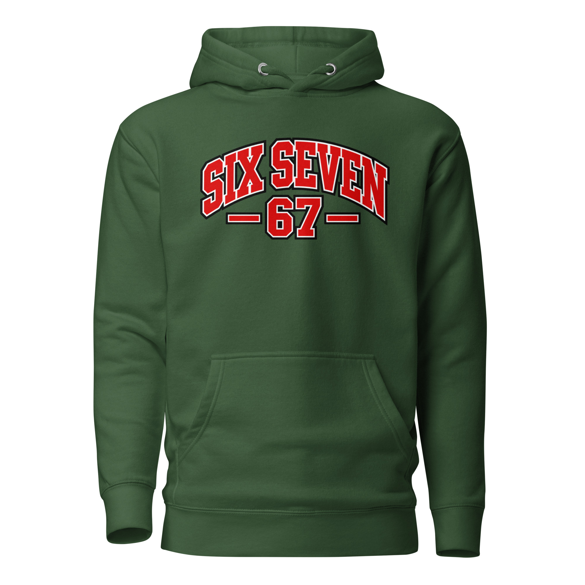 67 Hoodie – Six Seven Frontprint im College-Style – Bild 7