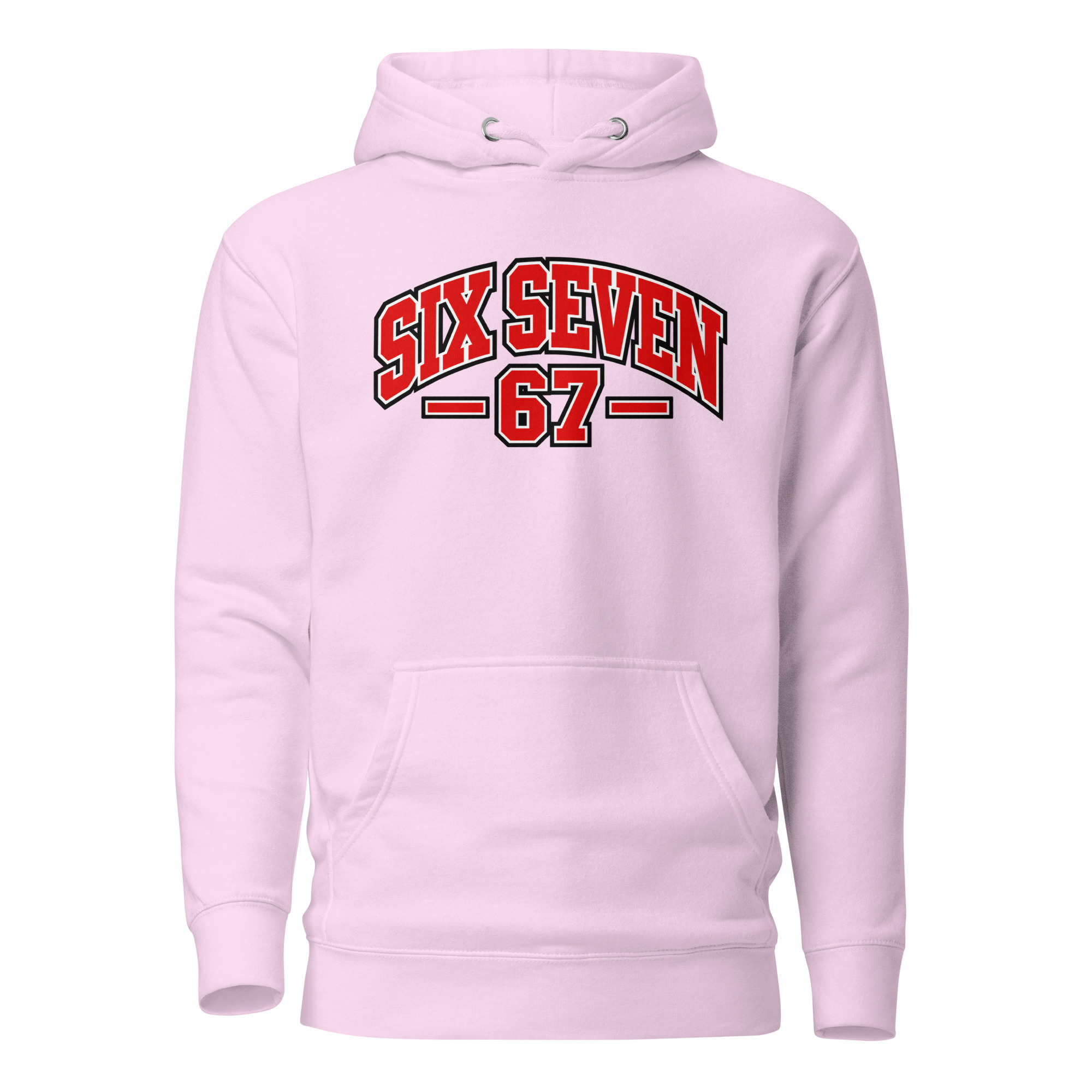 67 Hoodie – Six Seven Frontprint im College-Style – Bild 11