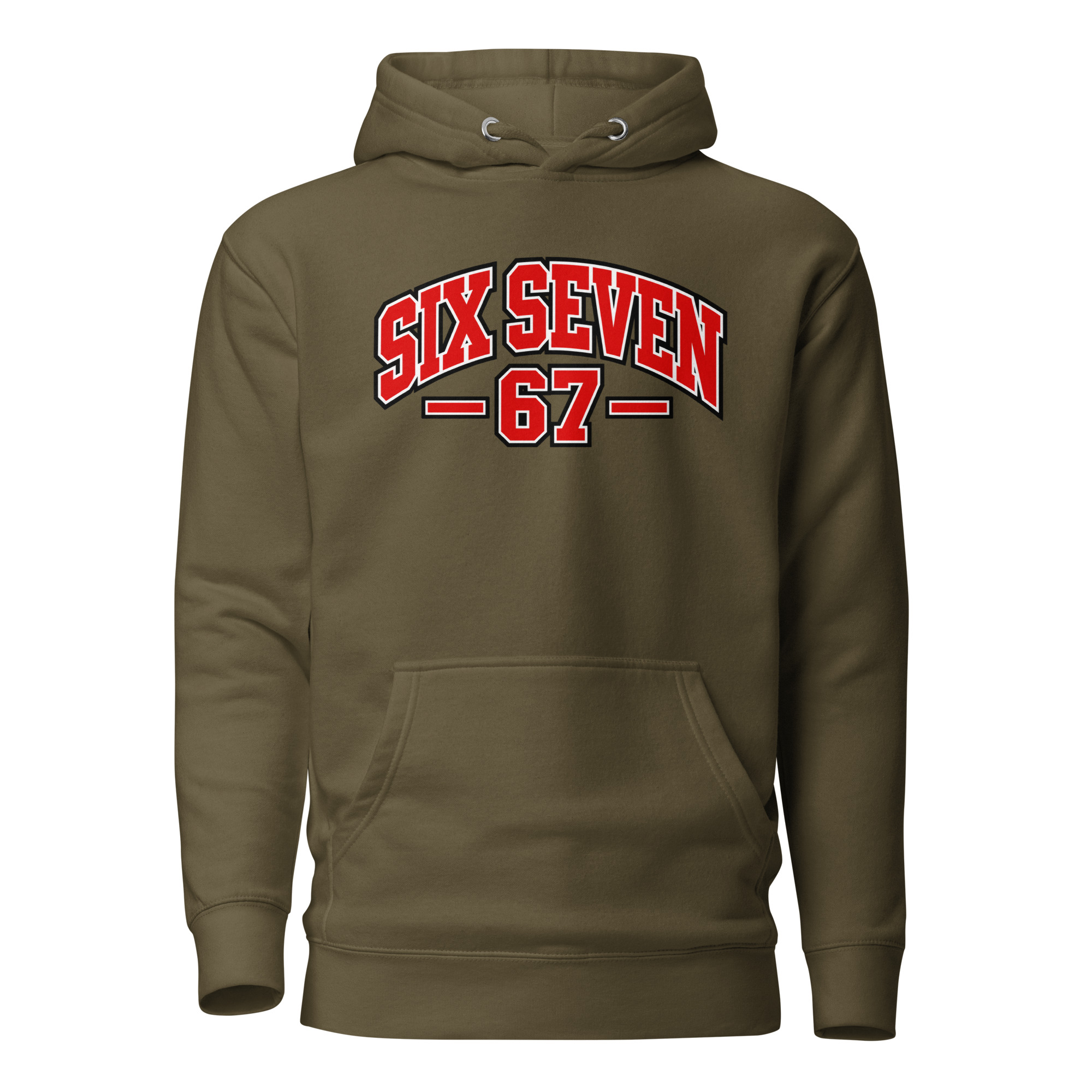 67 Hoodie – Six Seven Frontprint im College-Style – Bild 8