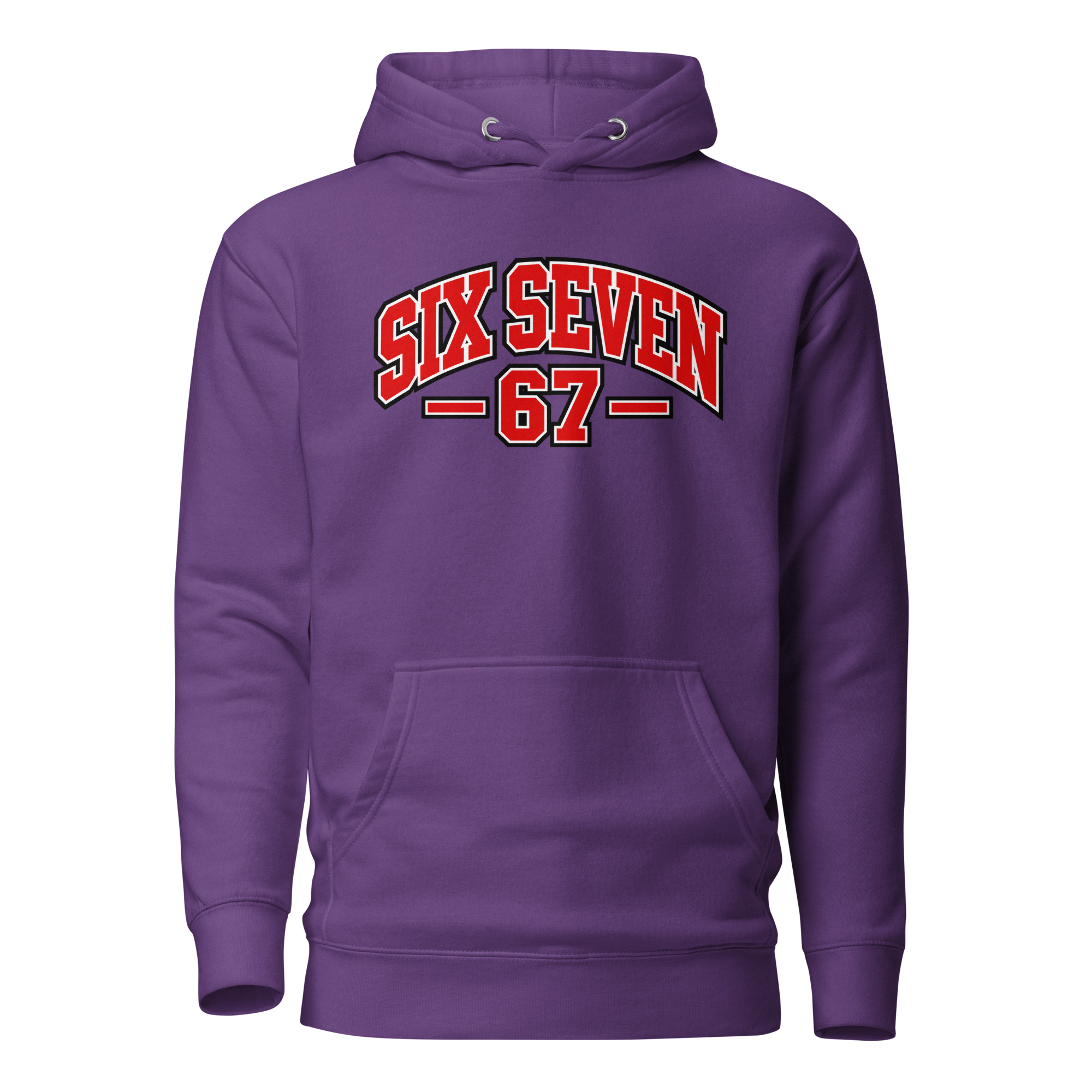 67 Hoodie – Six Seven Frontprint im College-Style – Bild 6